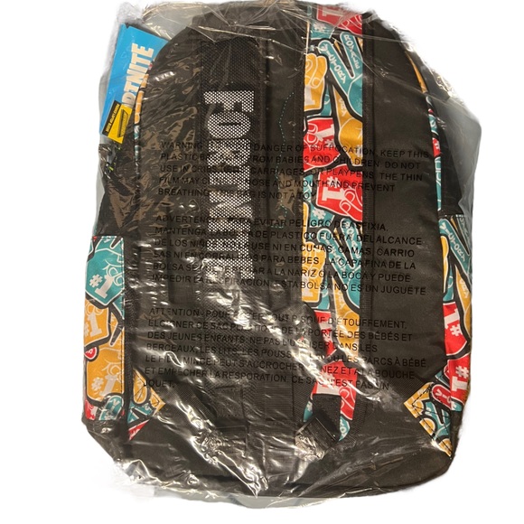 18" Licensed FORTNITE Red Yellow #1 Victory Royale Logo Backpack Laptop Bag - Picture 7 of 7